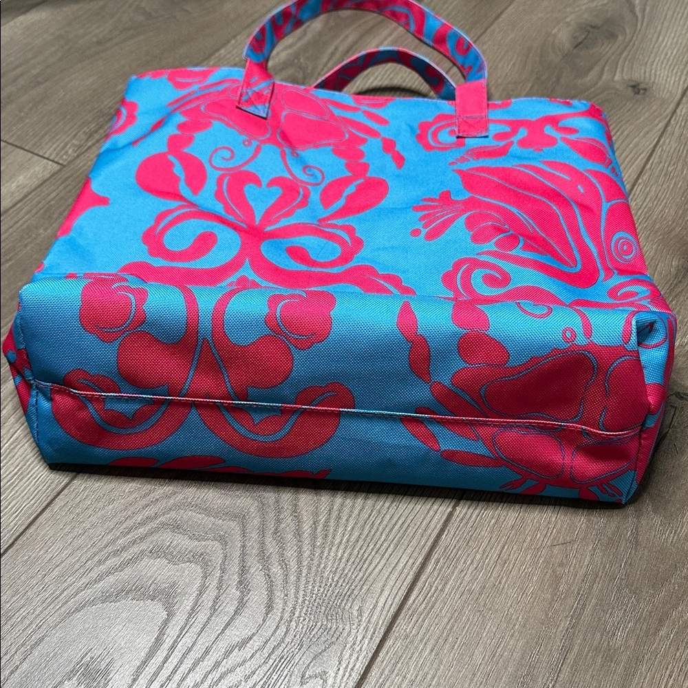 Lilly Pulitzer For Estee Lauder Tote Bag Blue Red - Picture 6 of 11